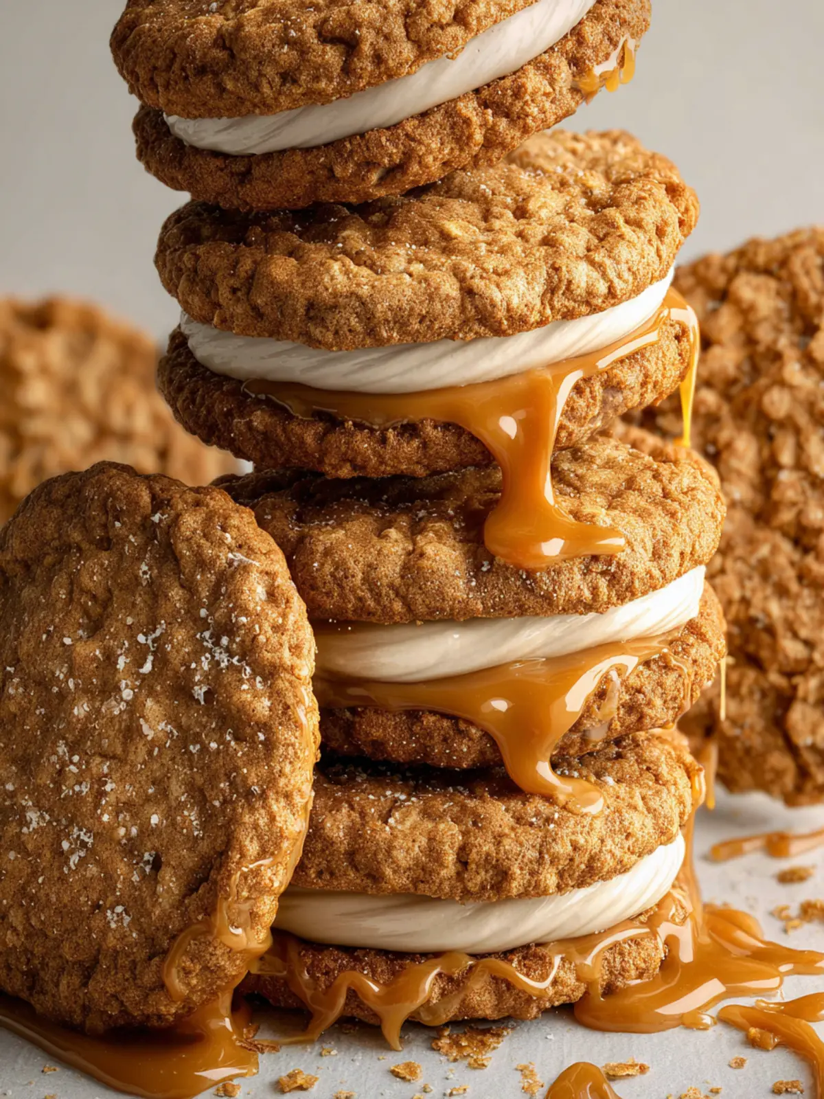 Oatmeal Sandwich Cookies with Apple Cider Caramel Cream First Image