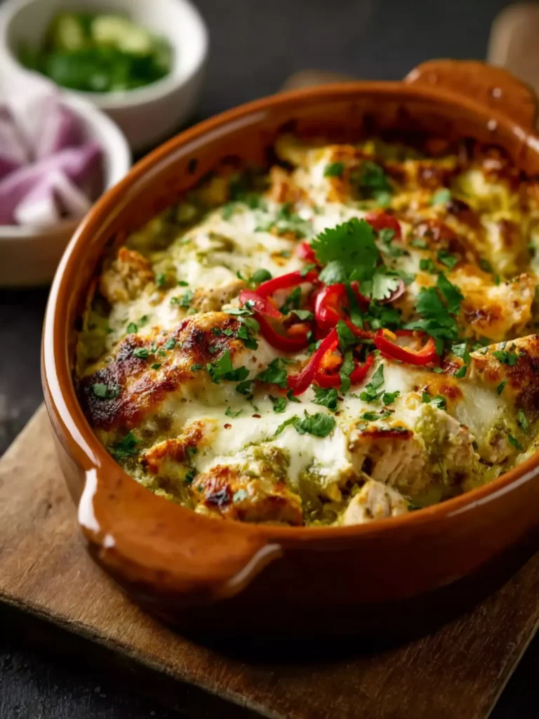 Cozy Salsa Verde Chicken Casserole First Image