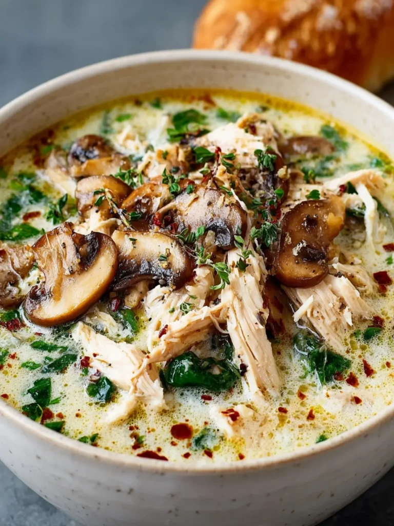 Warm & Creamy Rotisserie Chicken Mushroom Soup Bliss! First Image