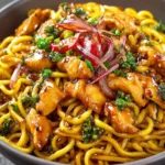 Sticky Garlic Chicken Noodles First Image