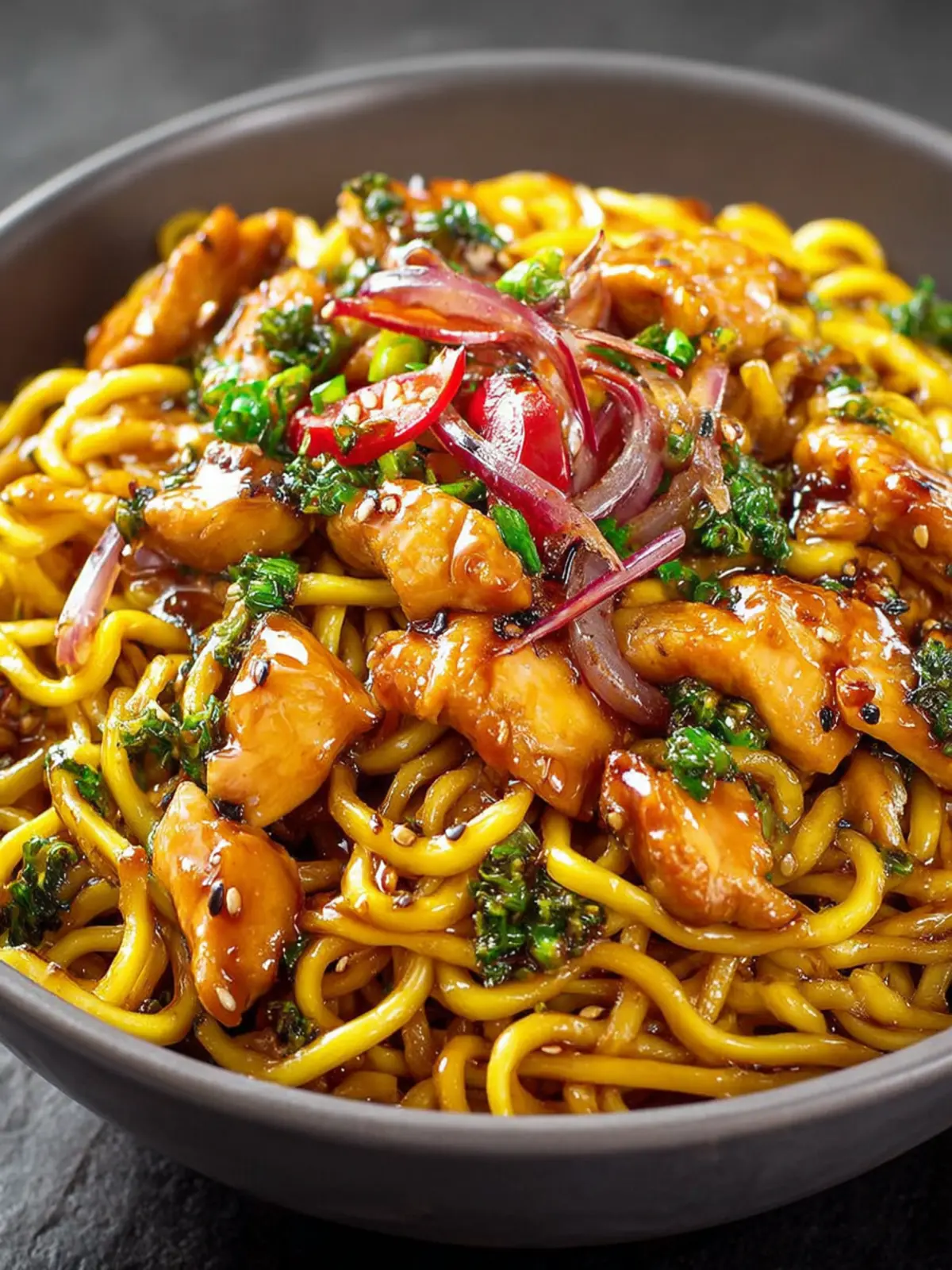 Sticky Garlic Chicken Noodles First Image