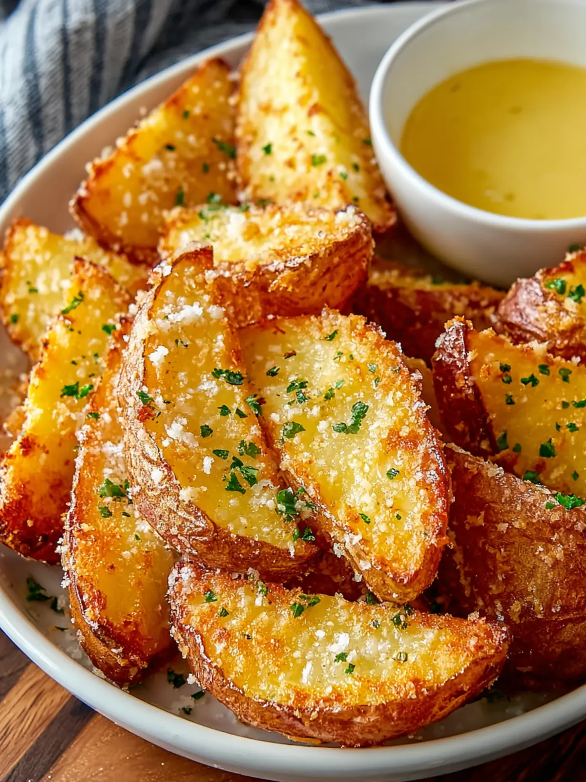 Irresistibly Crispy Garlic Parmesan Potato Wedges Recipe First Image