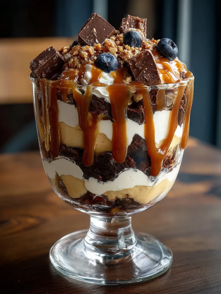 Caramel Cheesecake Brownie Trifle – Easy Layered Dessert Recipe First Image