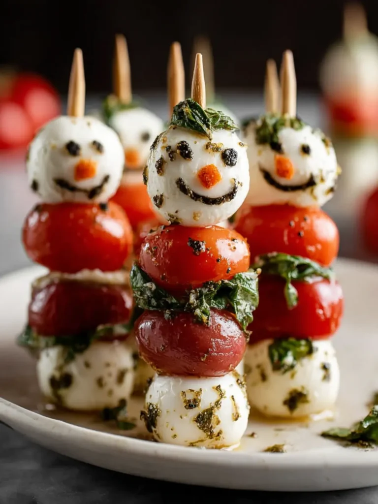 Festive Caprese Snowmen Skewers: The Ultimate Christmas Appetizer That Melts Hearts First Image