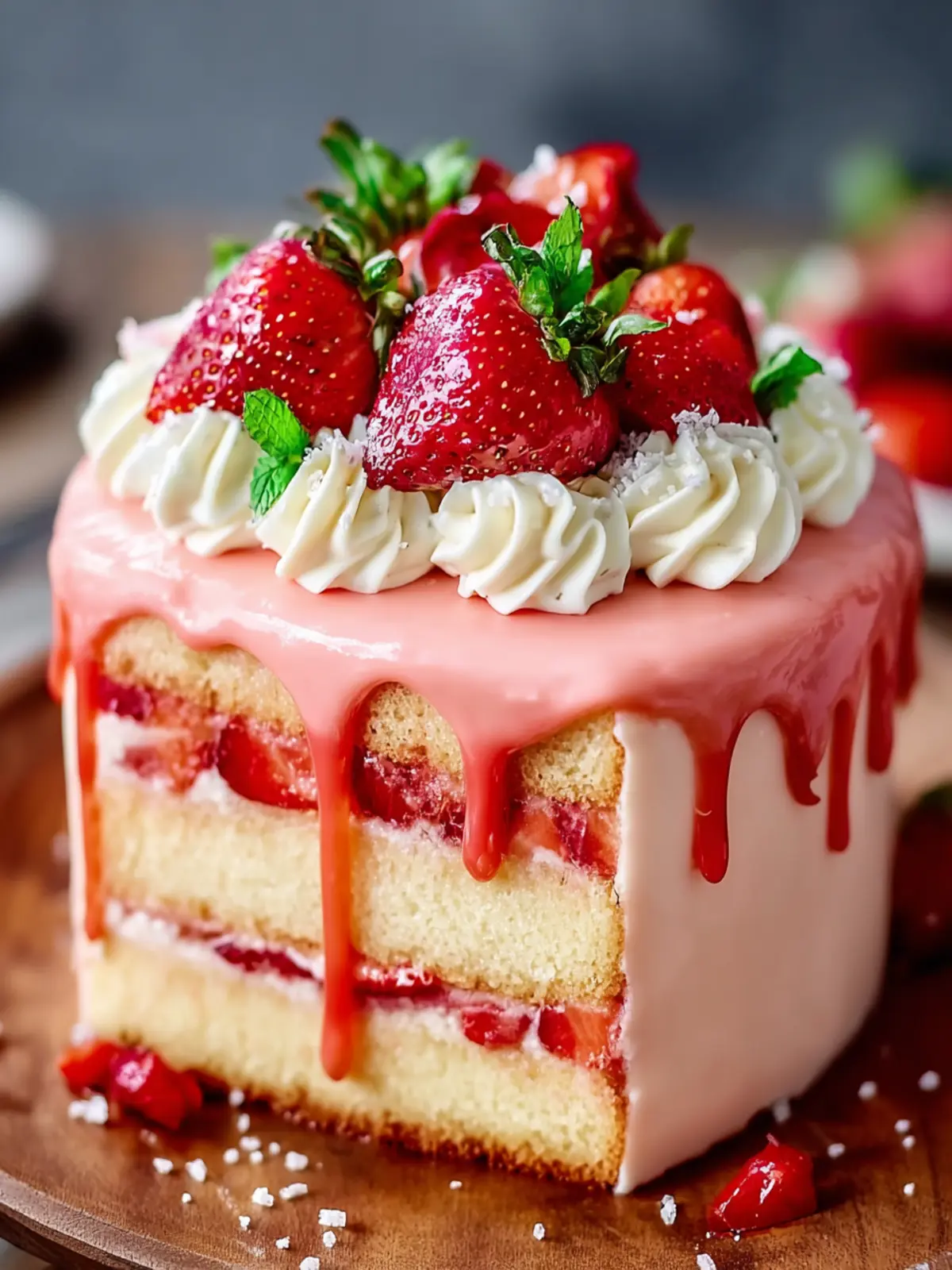 This Strawberry Champagne Cake Recipe the Perfect Dessert for Any Celebration! First Image