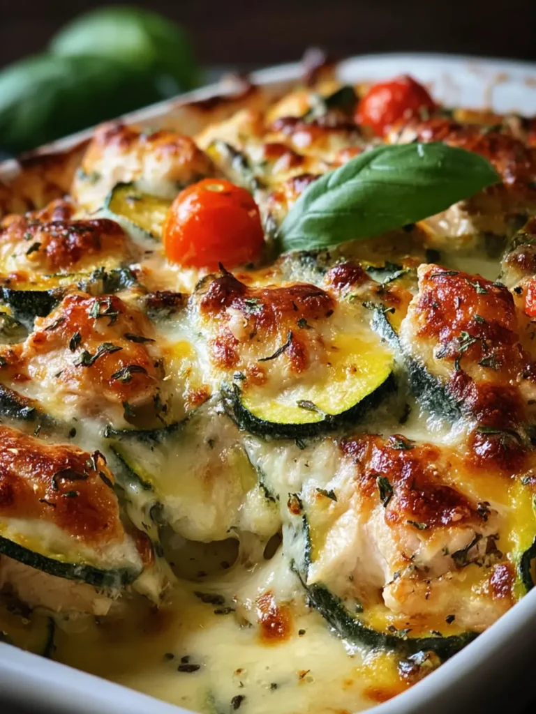 Irresistible Cheesy Chicken Zucchini Bake Recipe First Image