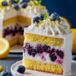 Lemon Blueberry Cake with Whipped Lemon Frosting First Image