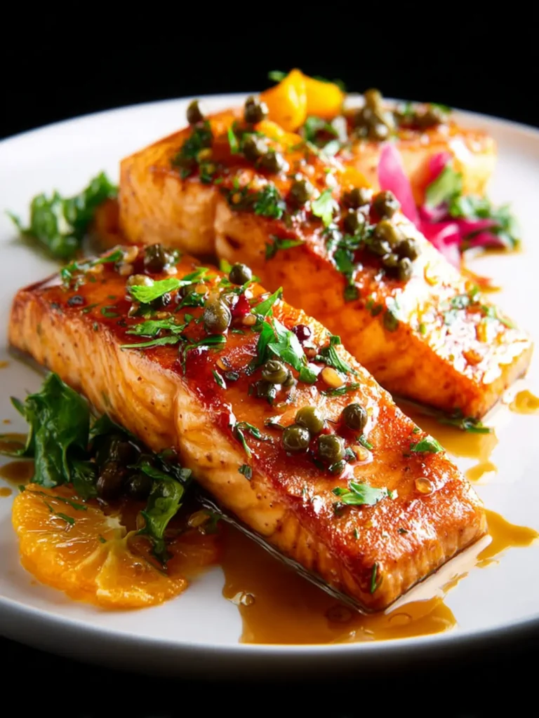 Orange glazed salmon First Image