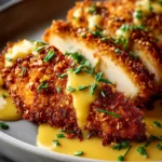 Pretzel Crusted Chicken with Cheddar Mustard Sauce Recipe First Image