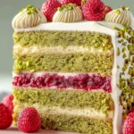 Pistachio Cake with Raspberry Filling First Image