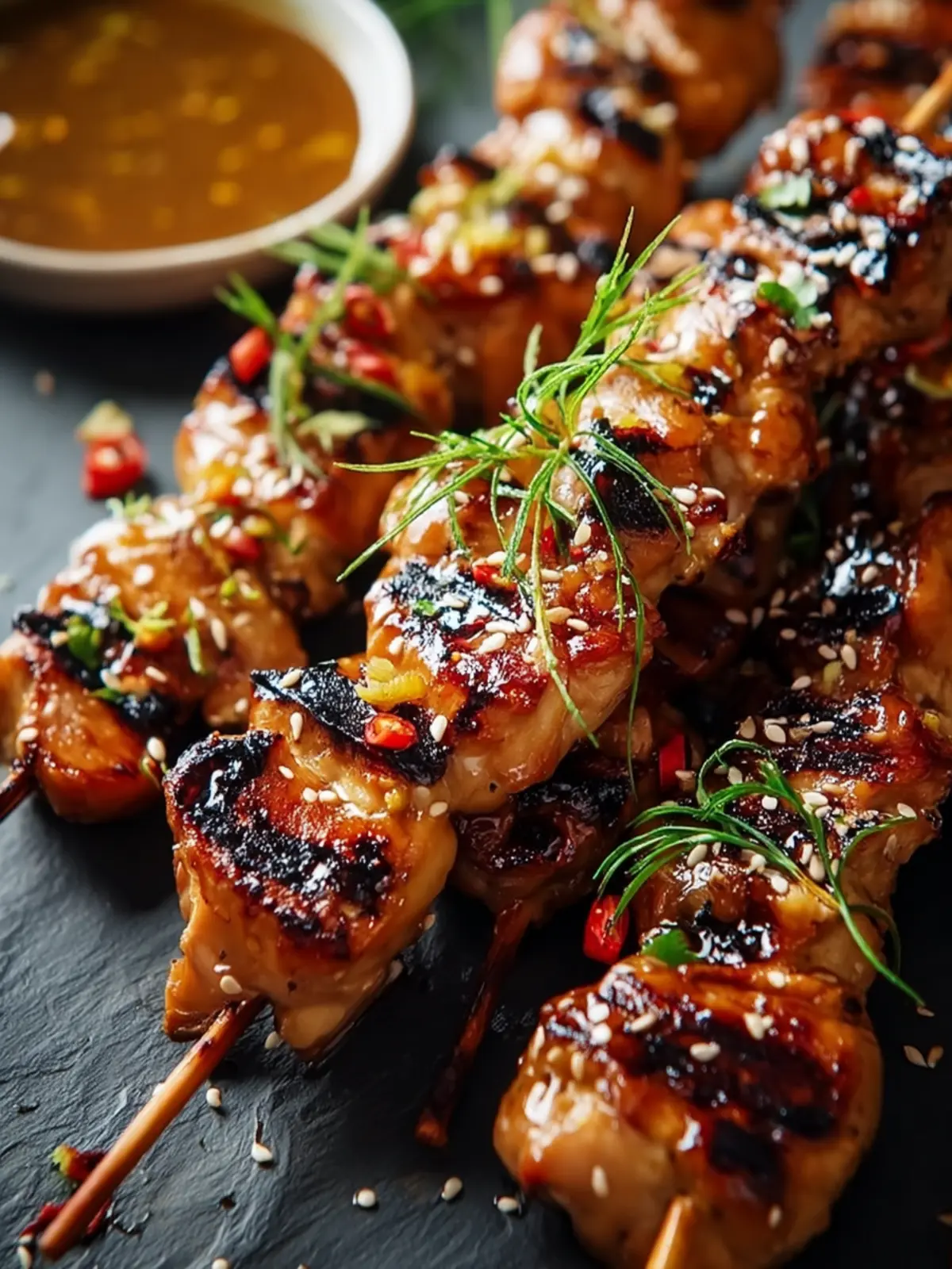 Easy Grilled Asian Chicken Skewers with Honey Garlic Sauce First Image
