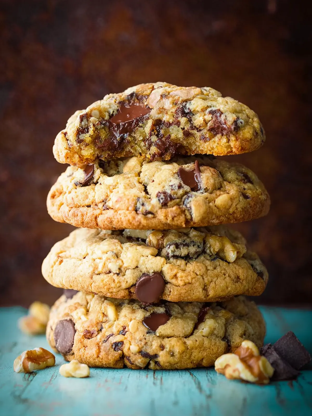 Walnut Loaded Chunky Chocolate Chip Cookies First Image