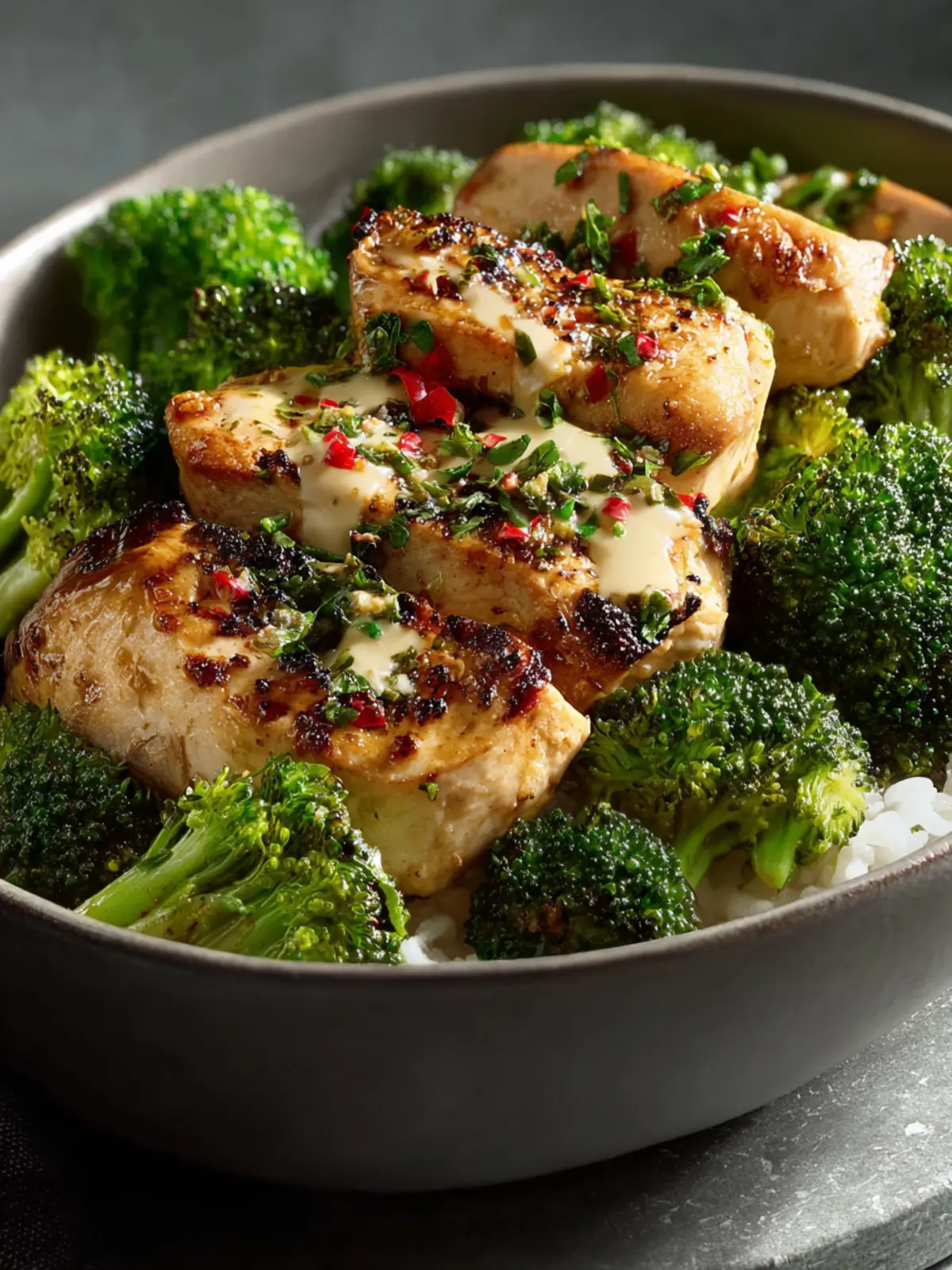 Garlic Chicken Broccoli Bowl First Image